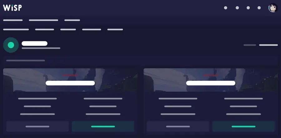 WISP client game-server dashboard